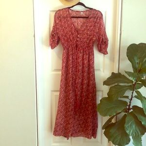 Long red dress